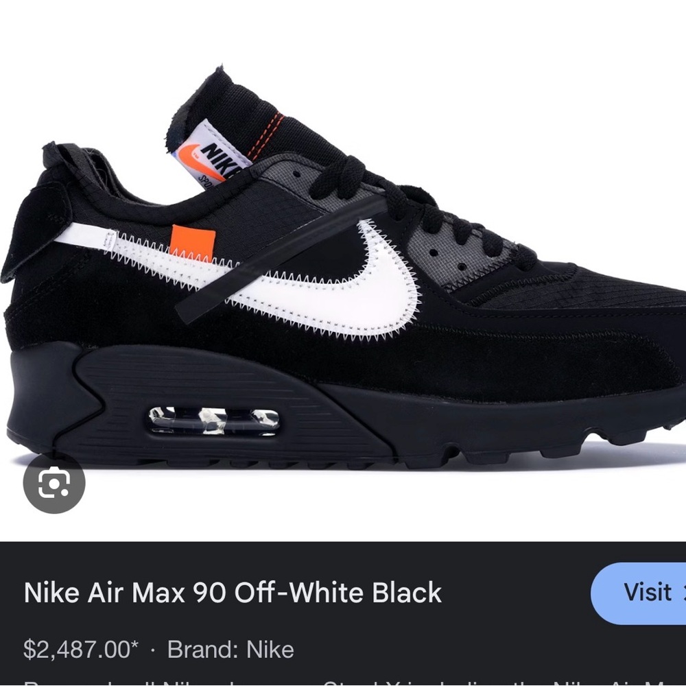 BNWT in Box - Nike Air Max 90 x OFF WHITE - Black White Sneakers